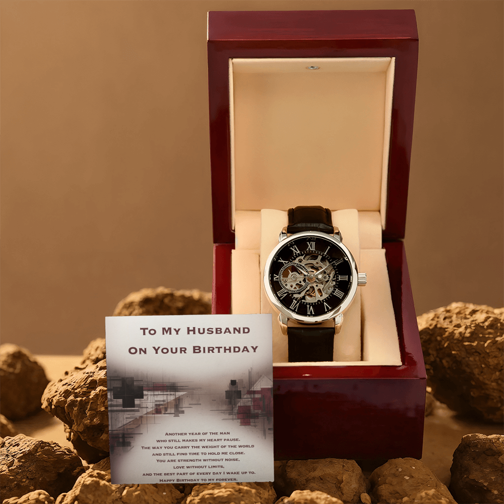 Gift For Husband's Birthday- Openwork Watch