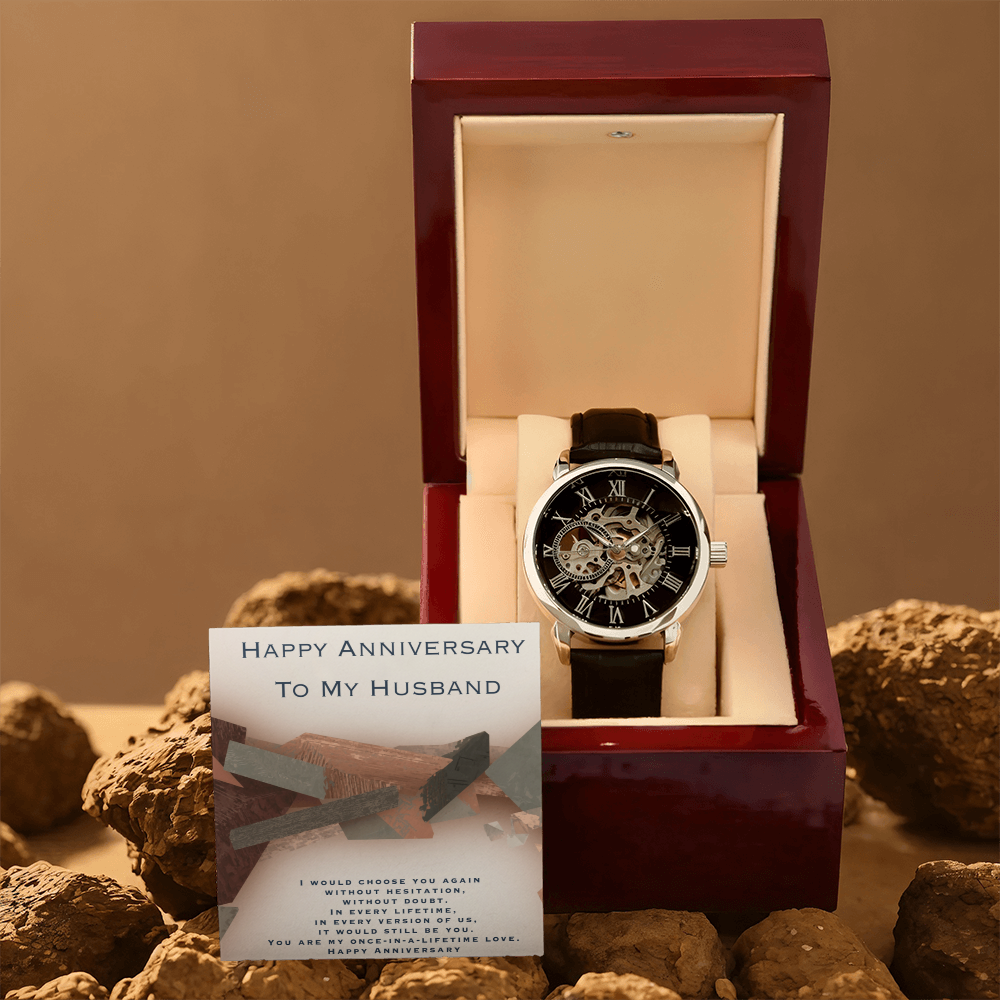 Anniversary Gift for Husband- Openwork Watch