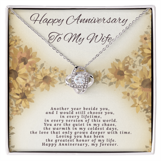 Wife's Anniversary Gift- Love Knot Necklace