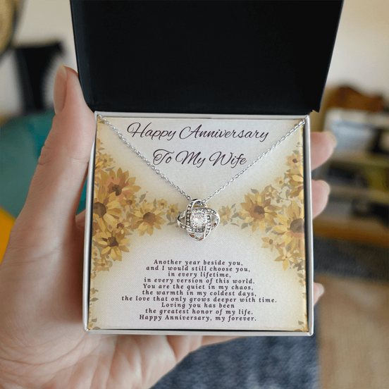 Wife's Anniversary Gift- Love Knot Necklace