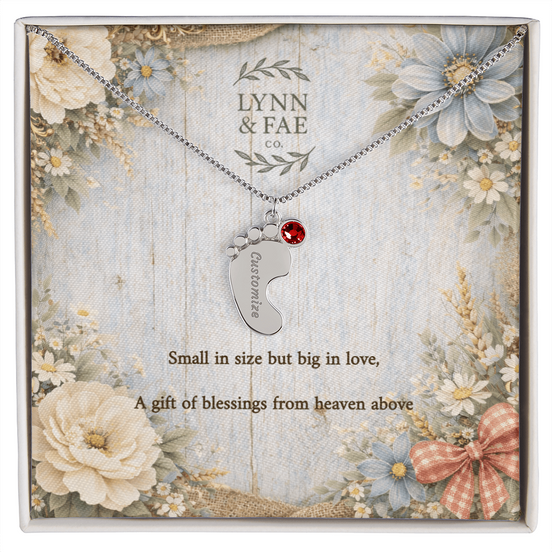 Tiny Toes Birthstone Keepsake Necklace