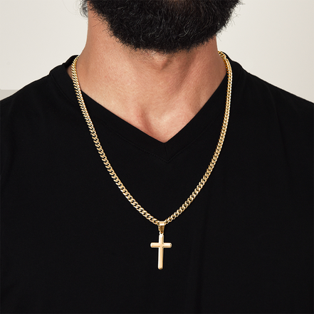 Birthday Gift for Son- Personalized Cross with Cuban Link Chain