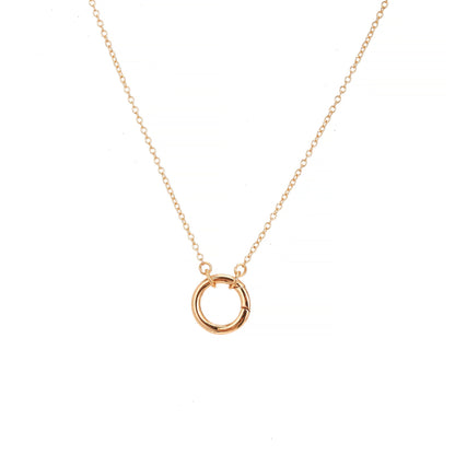 Gold geometric oval inlaid birthstone gemstone necklace