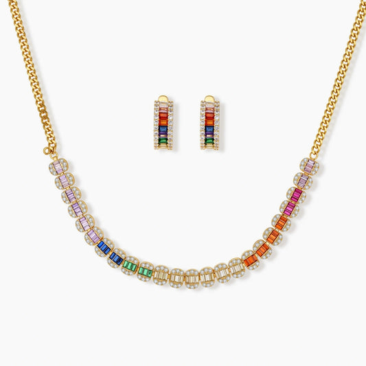 Rainbow and Gold Ladder Jewelry Set