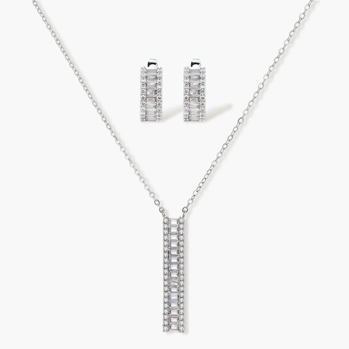 Classy Silver Ladder Jewelry Set
