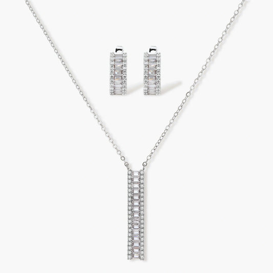Classy Silver Ladder Jewelry Set
