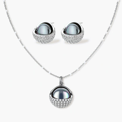 Celestial Crusted Spheres Jewelry Set