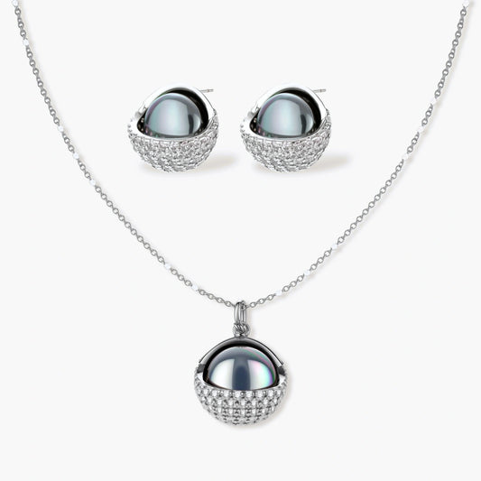 Celestial Crusted Spheres Jewelry Set