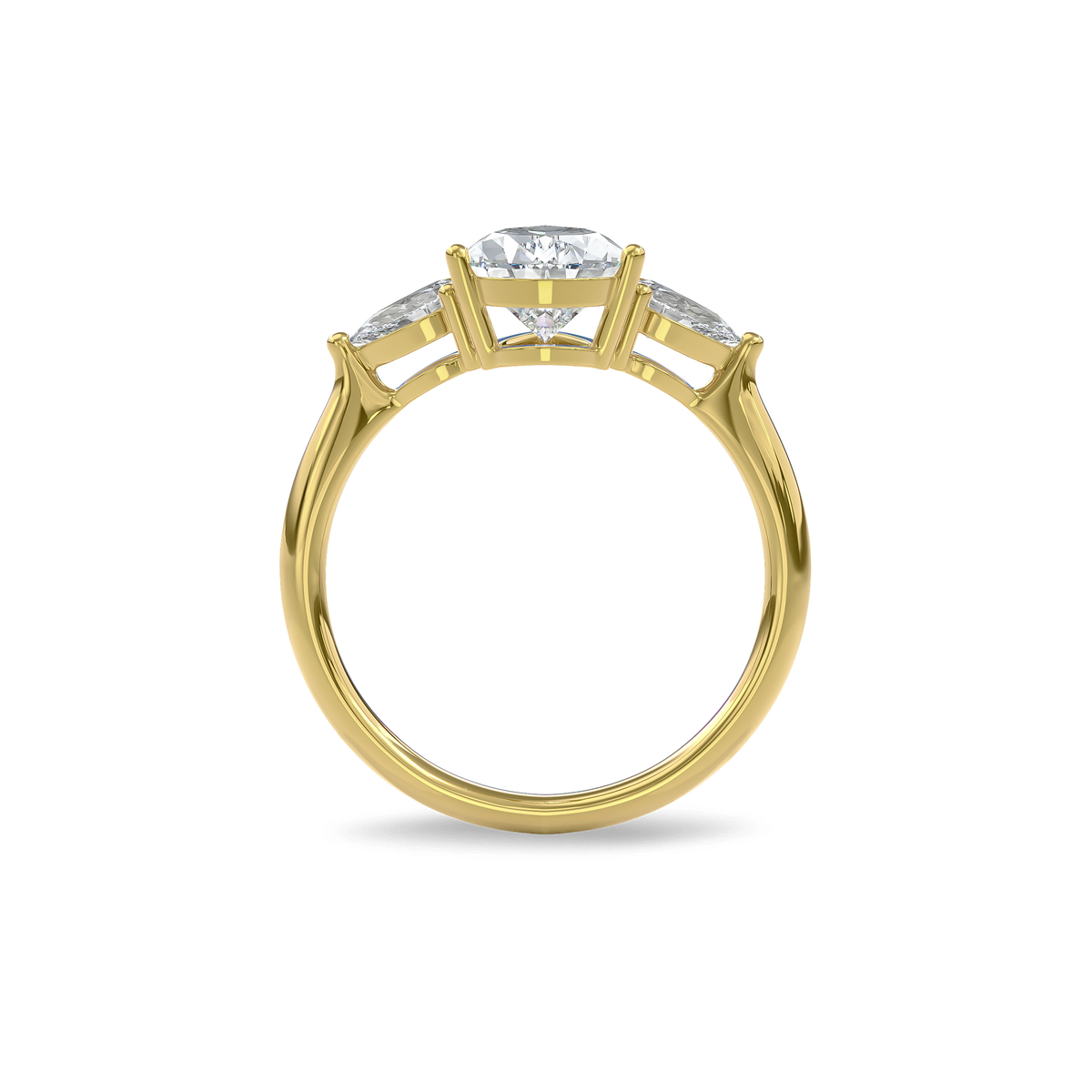Daphnis Three Stones Engagement Ring Pear•Yellow Gold