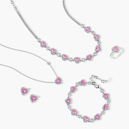 Pink Heart Romance Jewelry Set